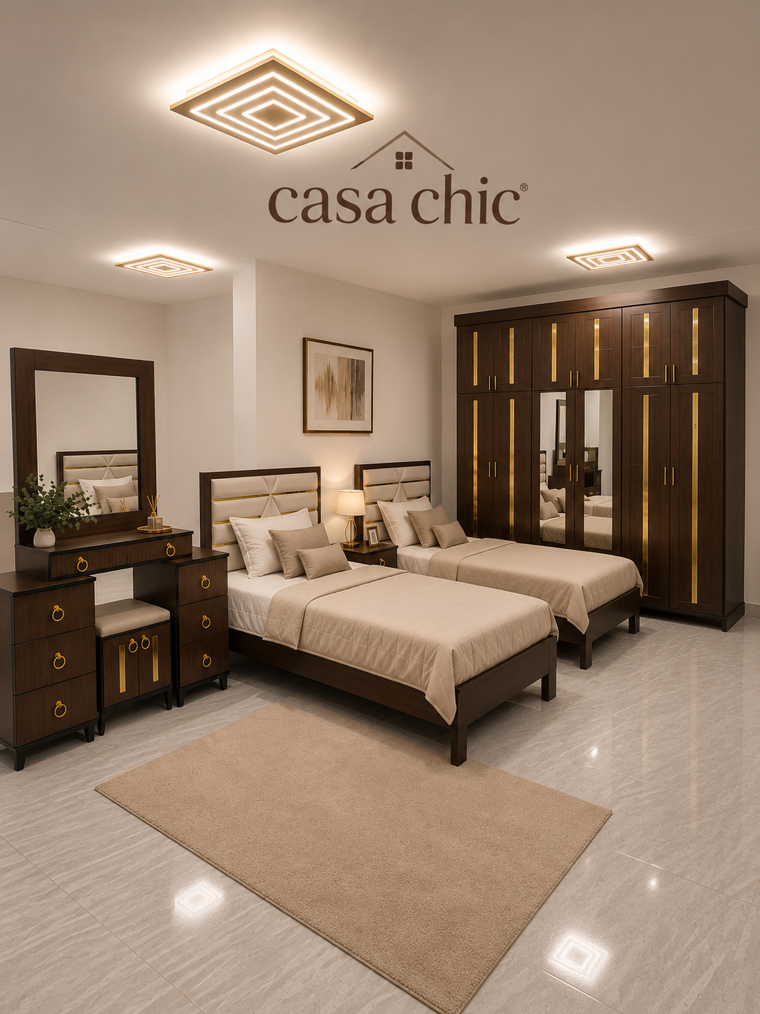 غرفة تختين متوفرة بعدة الوان — غرفة نوم فاخرة لبنان | Casa Chic Gallery